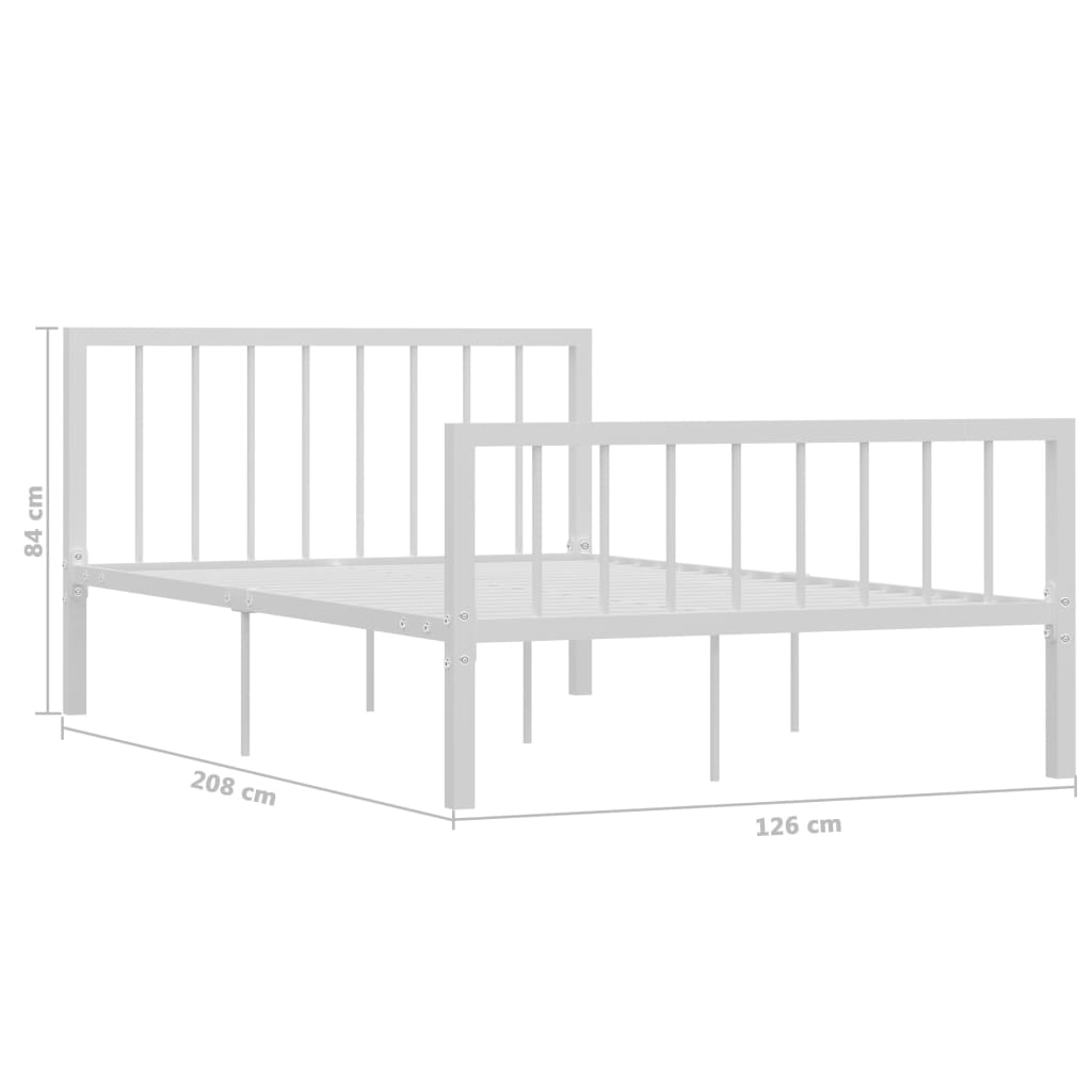 vidaXL Estrutura de cama 120x200 cm metal branco