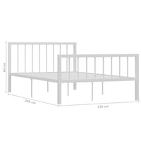 vidaXL Estrutura de cama 120x200 cm metal branco