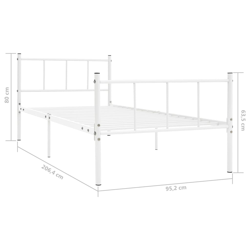 vidaXL Estrutura de cama 120x200 cm metal branco