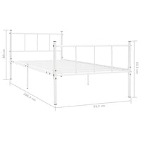 vidaXL Estrutura de cama 120x200 cm metal branco