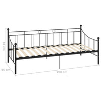 vidaXL Estrutura sofá-cama 90x200 cm metal preto