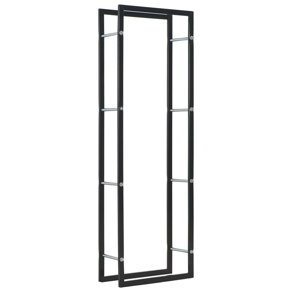 vidaXL Suporte para lenha 50x20x150 cm aço preto