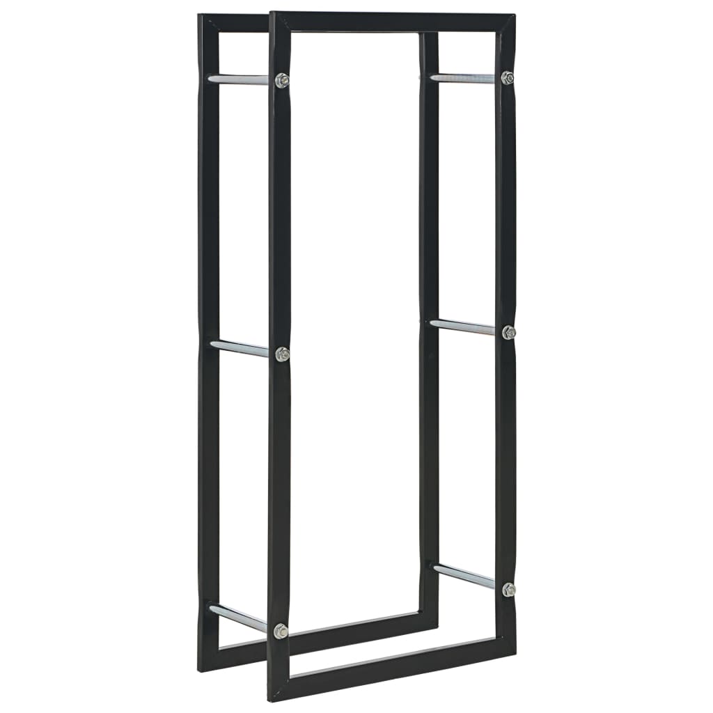 vidaXL Suporte para lenha 50x20x150 cm aço preto
