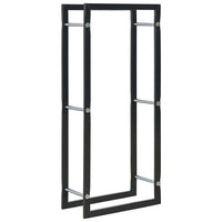 vidaXL Suporte para lenha 50x20x150 cm aço preto