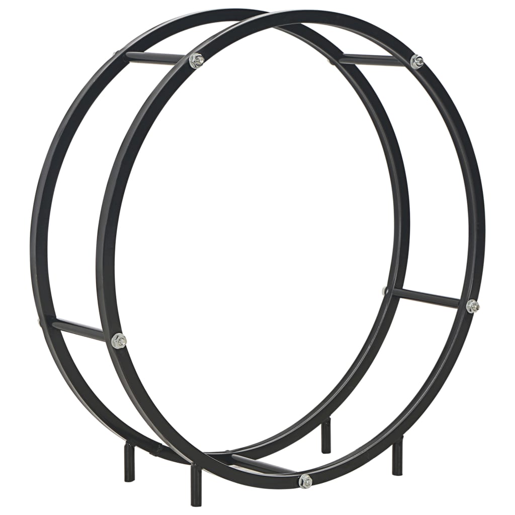 vidaXL Suporte para lenha 50x20x150 cm aço preto