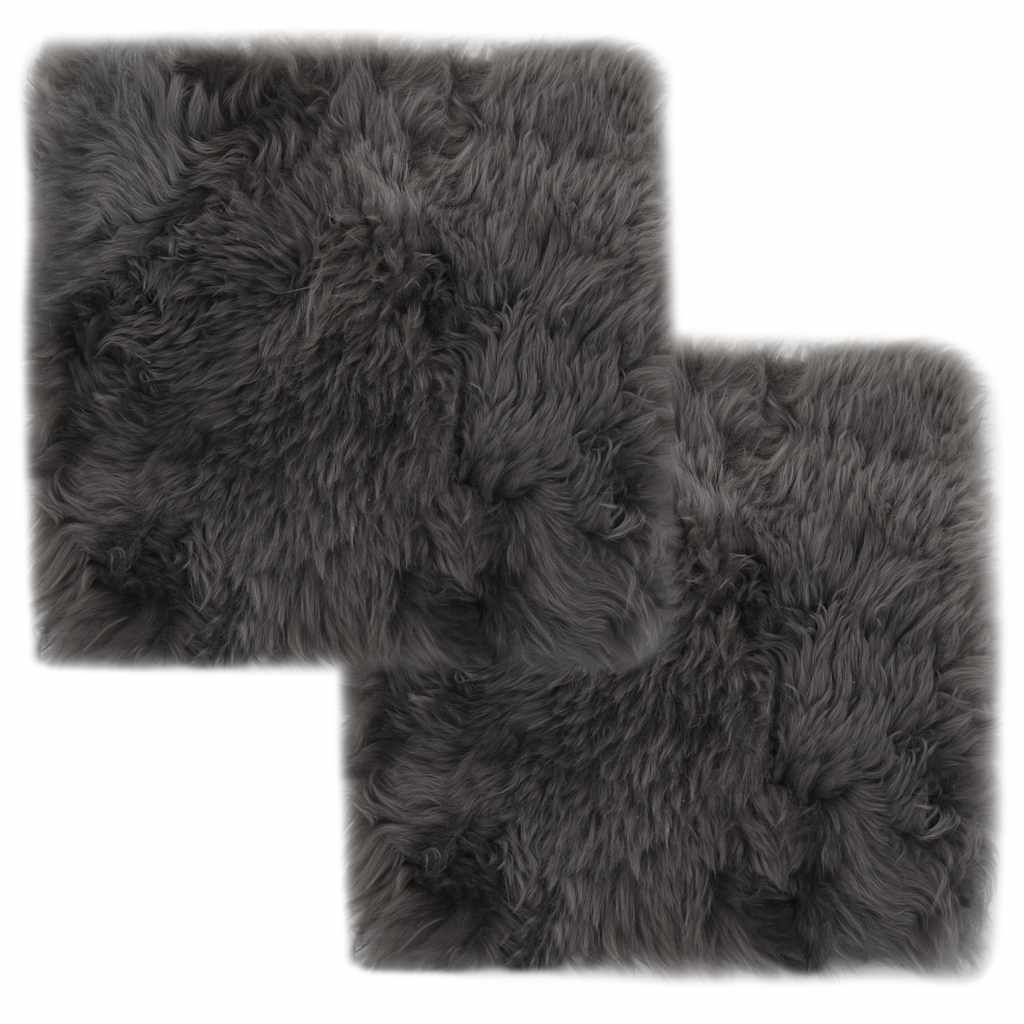 vidaXL Almofadas p/ cadeira 2 pcs 40x40cm pele carneiro genuína branca