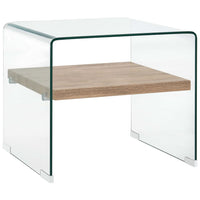 vidaXL Mesa de centro 50x50x45 cm vidro temperado transparente