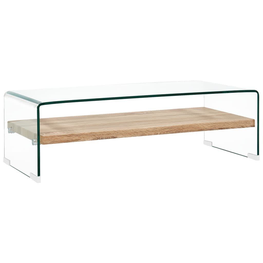 vidaXL Mesa de centro 50x50x45 cm vidro temperado transparente