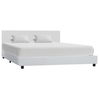 vidaXL Estrutura de cama 90x200 cm couro artificial branco
