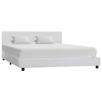 vidaXL Estrutura de cama 90x200 cm couro artificial branco