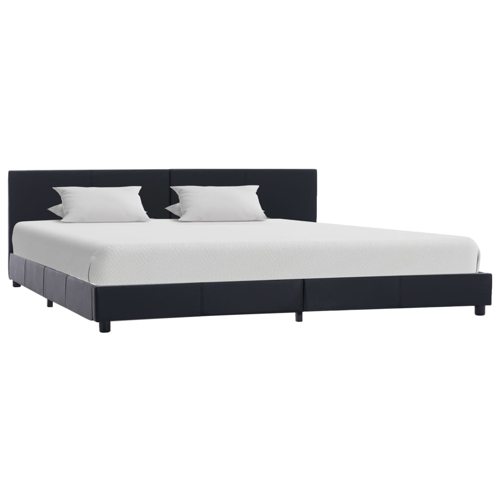 vidaXL Estrutura de cama 90x200 cm couro artificial branco