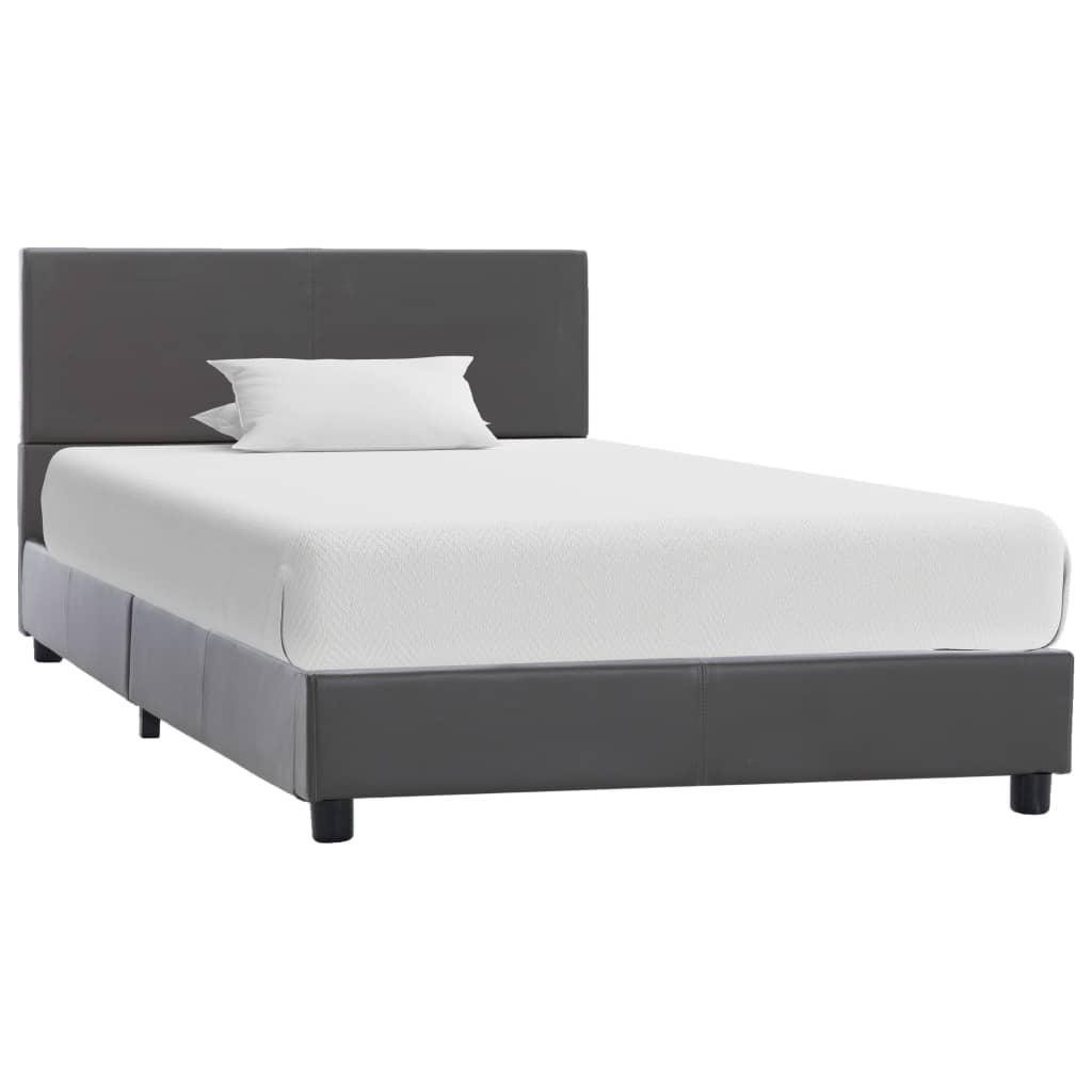 vidaXL Estrutura de cama 90x200 cm couro artificial branco