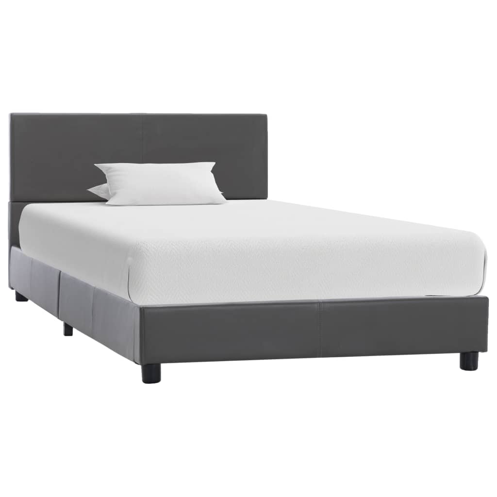 vidaXL Estrutura de cama 90x200 cm couro artificial branco