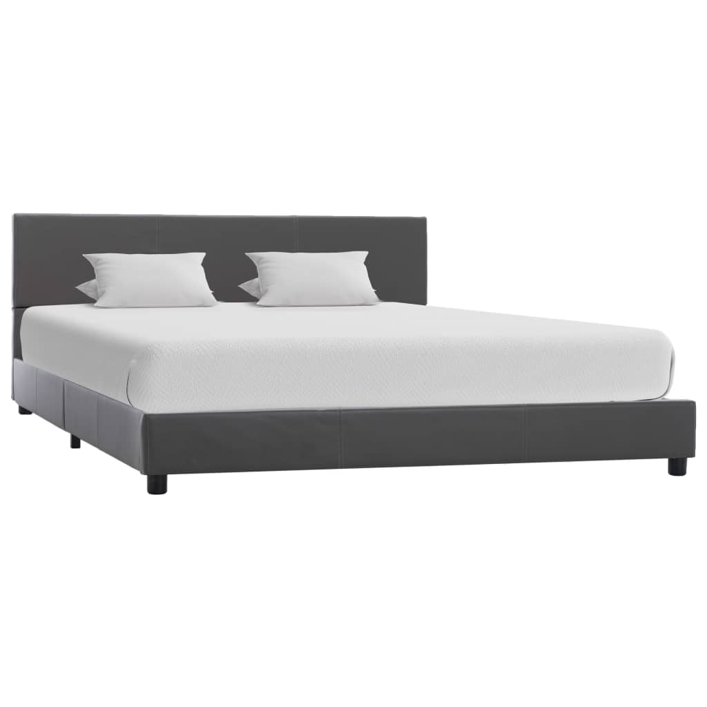 vidaXL Estrutura de cama 90x200 cm couro artificial branco