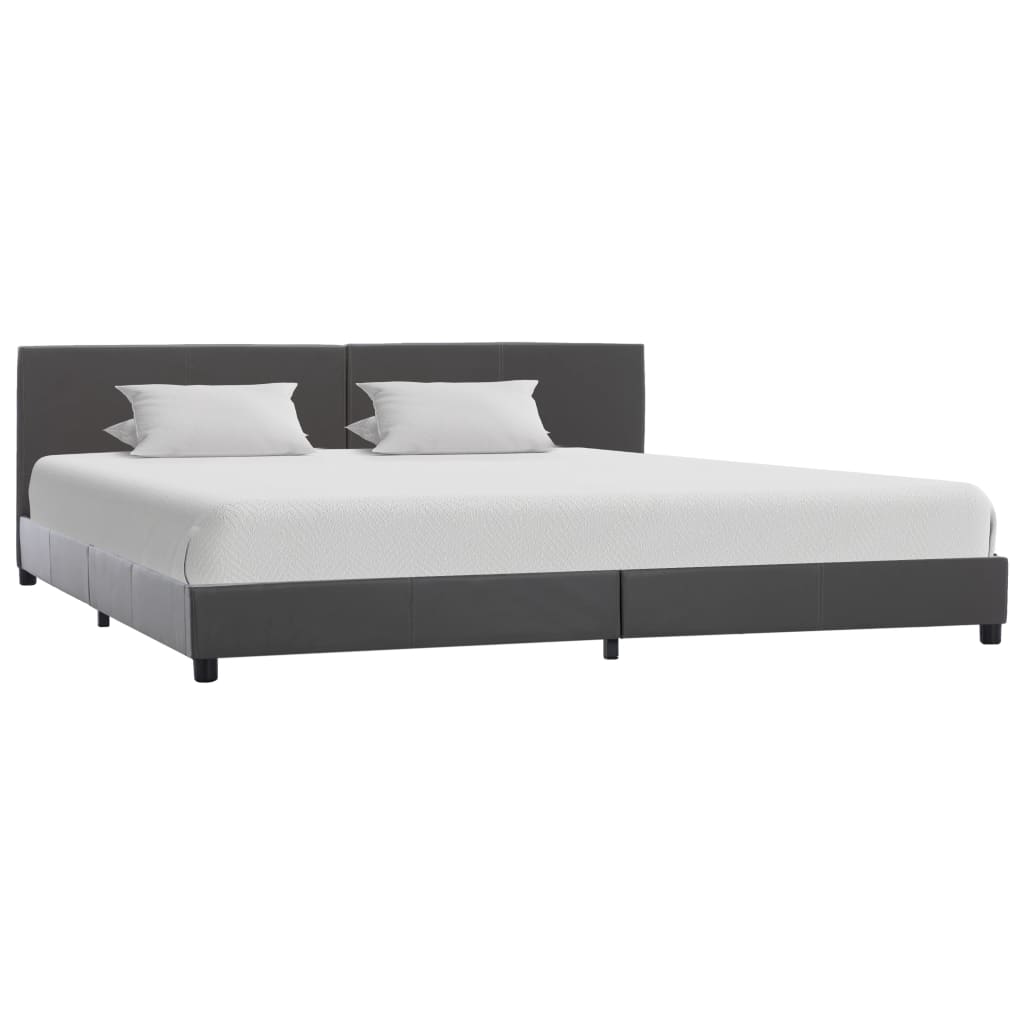 vidaXL Estrutura de cama 90x200 cm couro artificial branco