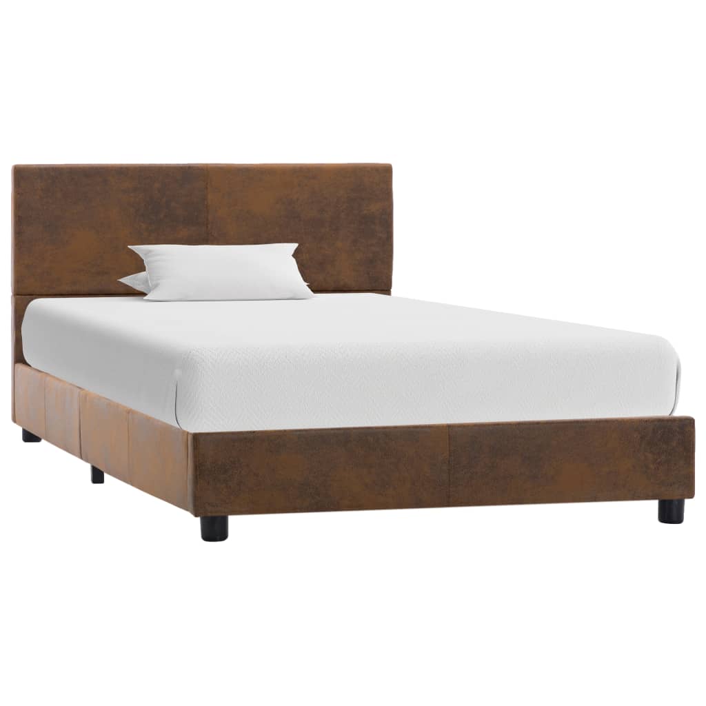 vidaXL Estrutura de cama 90x200 cm couro artificial branco