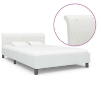 vidaXL Estrutura de cama 90x200 cm couro artificial branco
