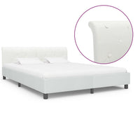 vidaXL Estrutura de cama 90x200 cm couro artificial branco