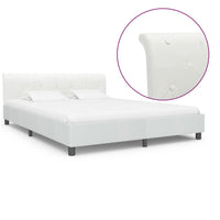 vidaXL Estrutura de cama 90x200 cm couro artificial branco