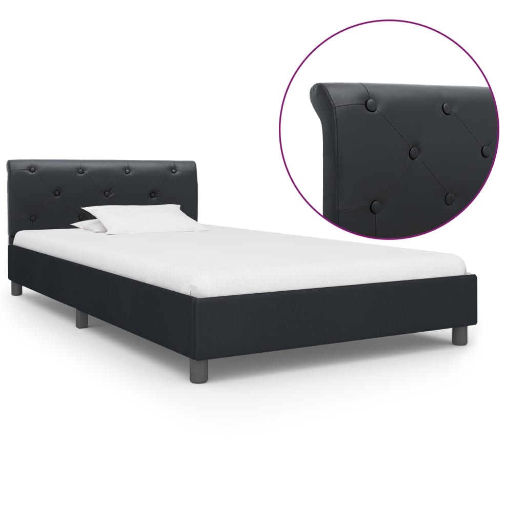 vidaXL Estrutura de cama 90x200 cm couro artificial branco