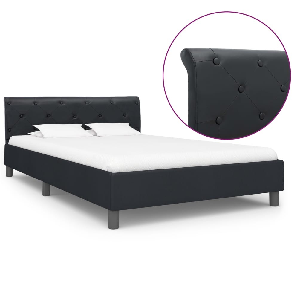 vidaXL Estrutura de cama 90x200 cm couro artificial branco