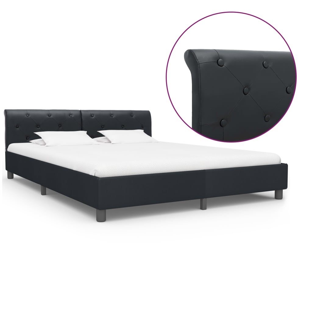 vidaXL Estrutura de cama 90x200 cm couro artificial branco