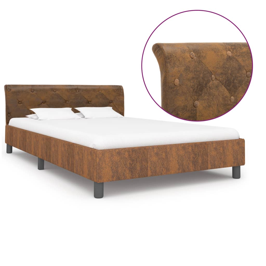 vidaXL Estrutura de cama 90x200 cm couro artificial branco