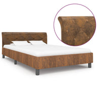 vidaXL Estrutura de cama 90x200 cm couro artificial branco