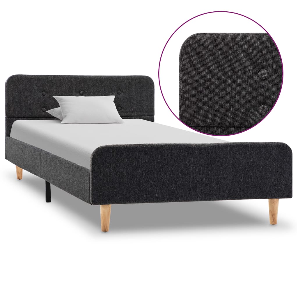 vidaXL Estrutura de cama 90x200 cm serapilheira cinzento-escuro