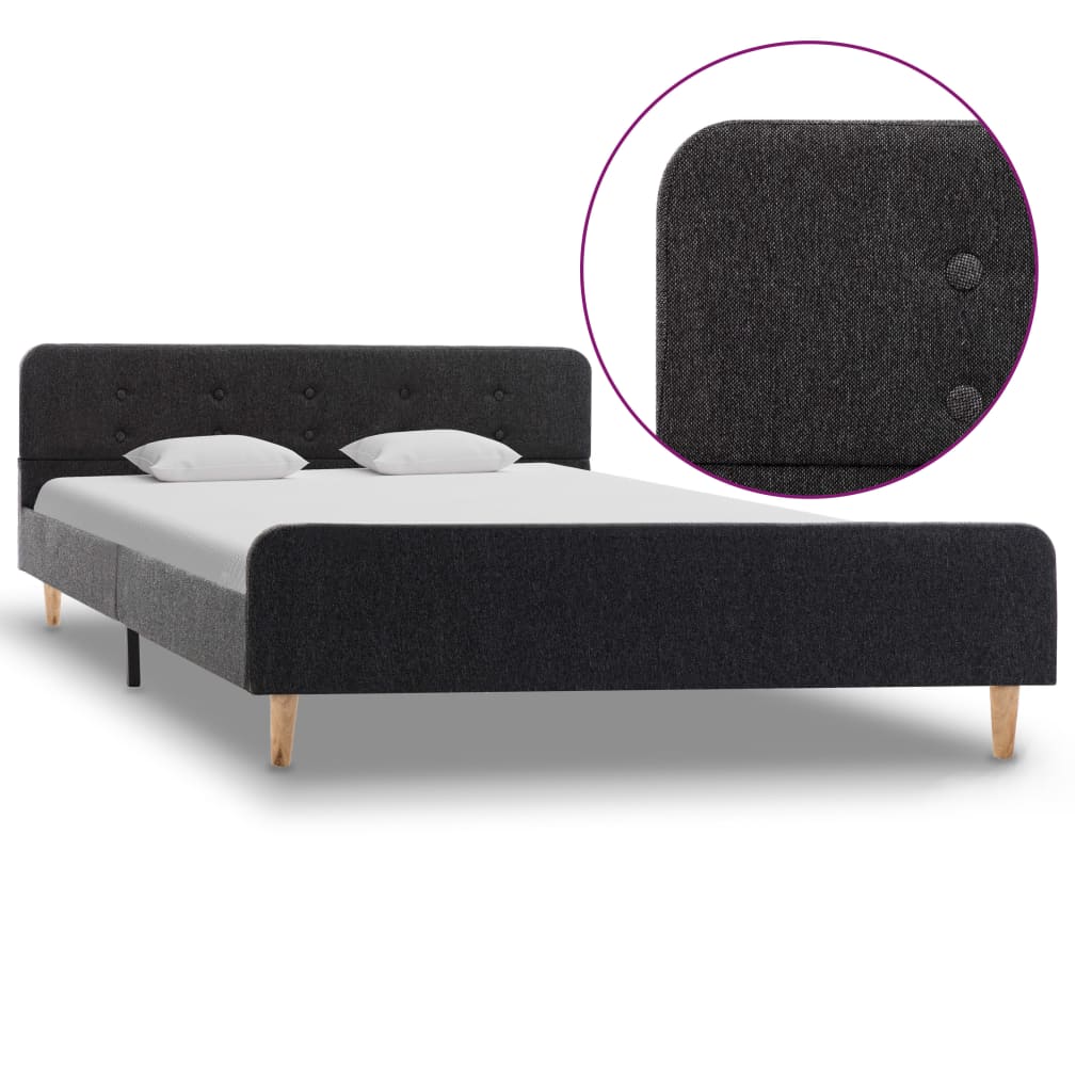 vidaXL Estrutura de cama 90x200 cm serapilheira cinzento-escuro