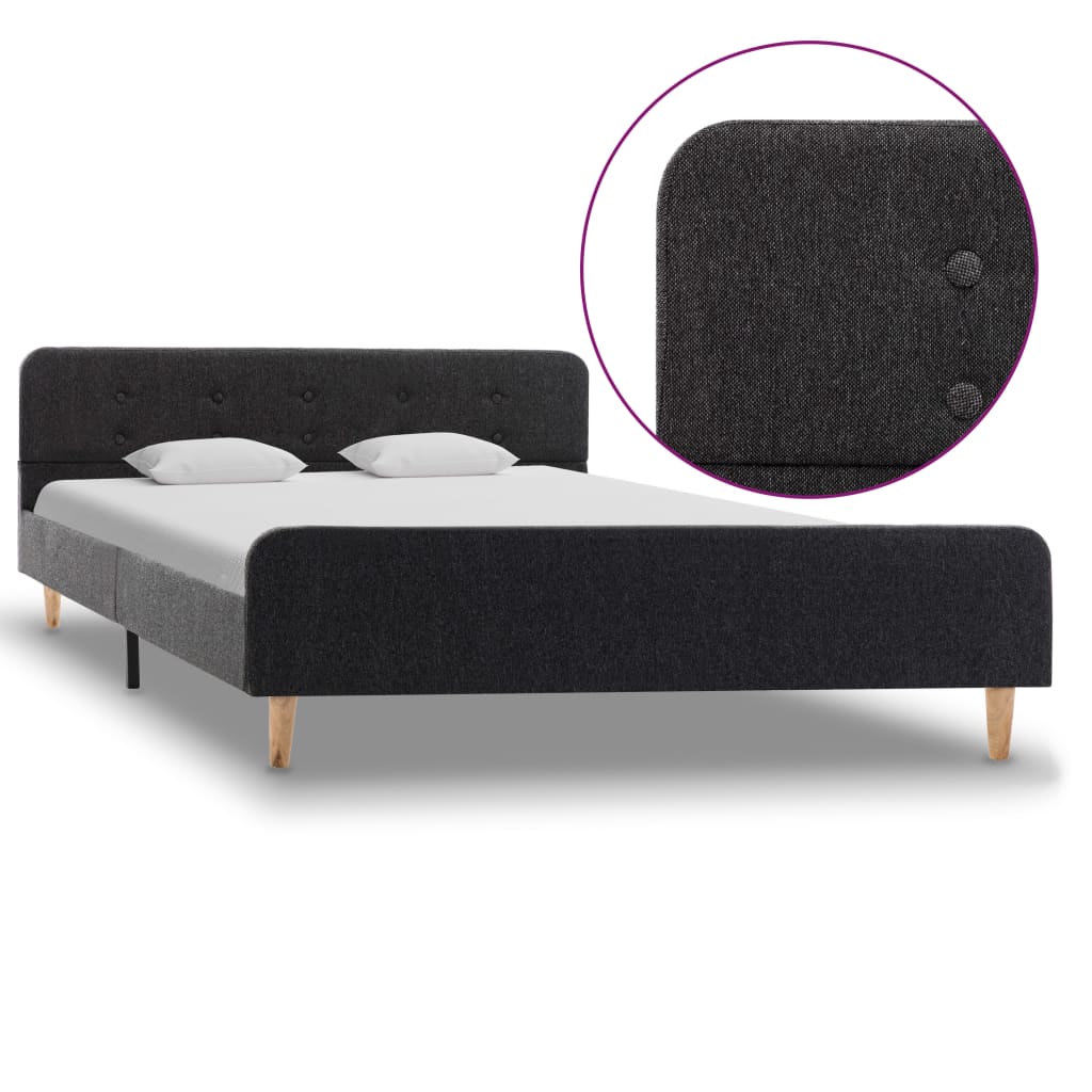 vidaXL Estrutura de cama 90x200 cm serapilheira cinzento-escuro