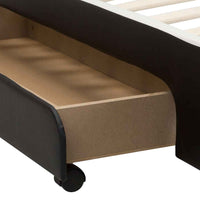 vidaXL Estrutura de cama com LED 100x200 cm couro artificial preto