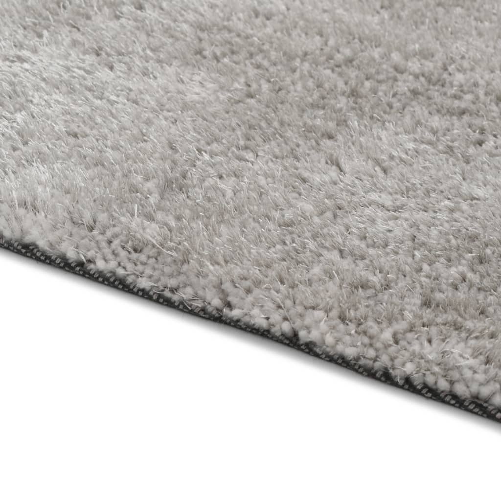 vidaXL Tapete Shaggy para Área Creme 120 x 160 cm Polietileno