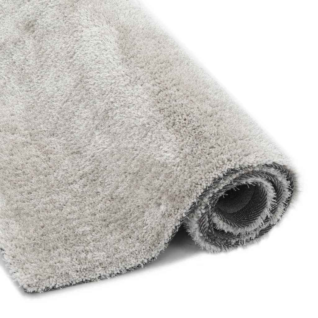 vidaXL Tapete de divisão shaggy 160x230 cm cinzento