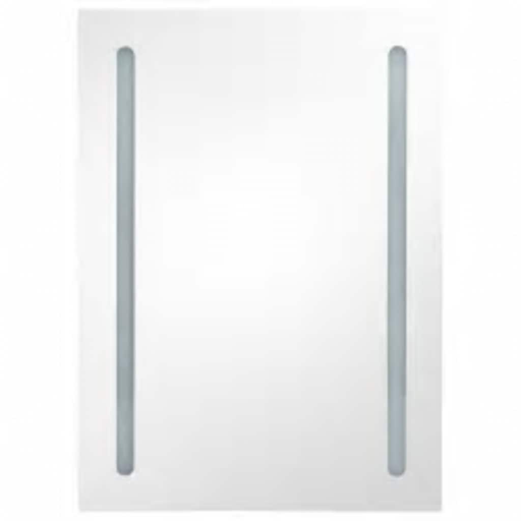vidaXL Armário espelhado para casa de banho com LED 50x13x70 cm