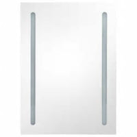 vidaXL Armário espelhado para casa de banho com LED 50x13x70 cm