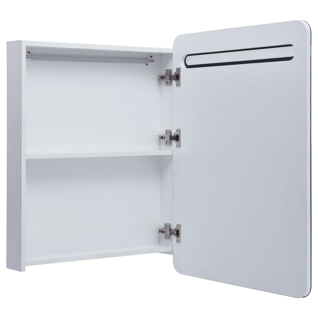 vidaXL Armário espelhado para casa de banho com LED 60x11x80 cm