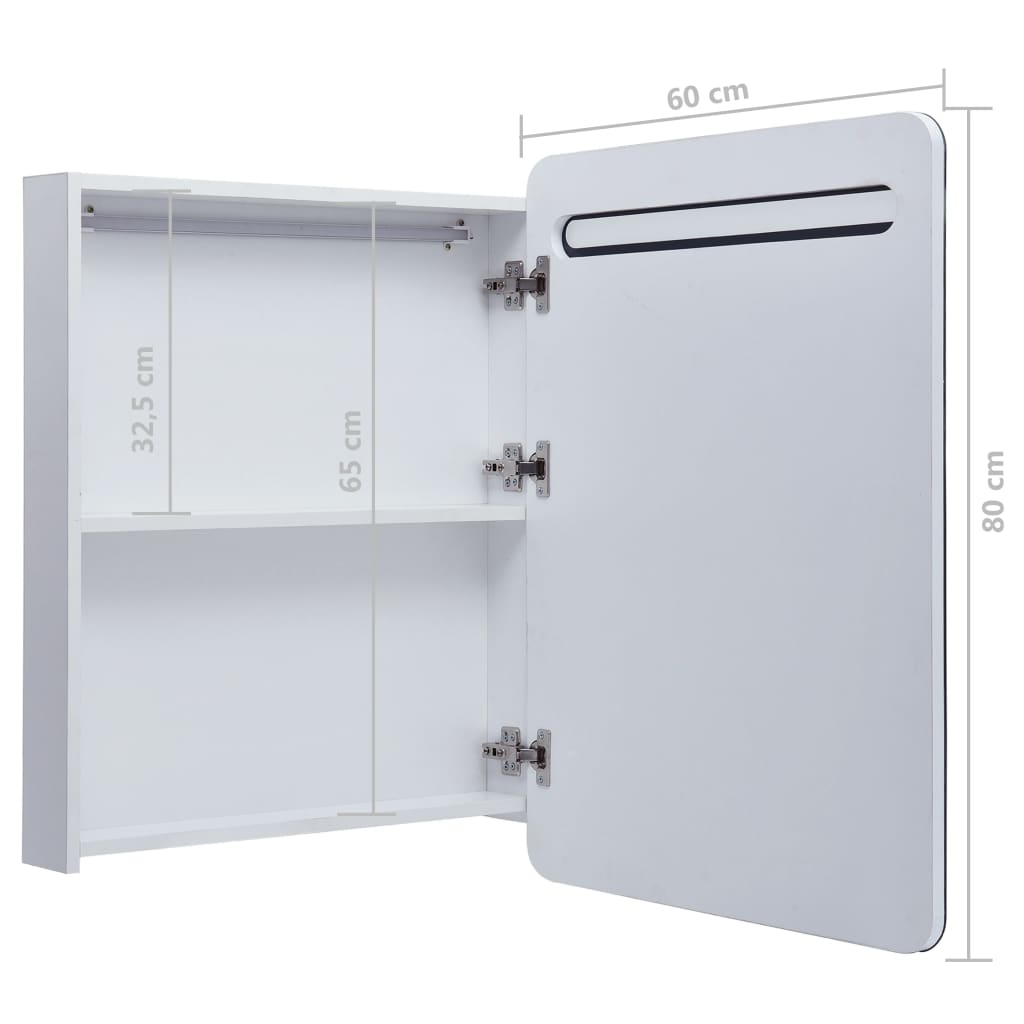 vidaXL Armário espelhado para casa de banho com LED 60x11x80 cm