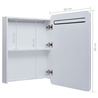 vidaXL Armário espelhado para casa de banho com LED 60x11x80 cm