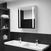 vidaXL Armário espelhado para casa de banho com LED 50x13x70 cm