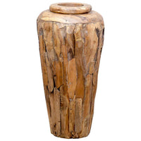 vidaXL Jarra decorativa 40x100 cm madeira de teca maciça