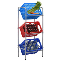 vidaXL Prateleira para 3 caixas 50x33x116 cm aço prateado