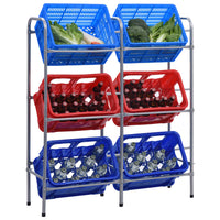 vidaXL Prateleira para 3 caixas 50x33x116 cm aço prateado