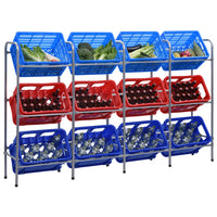 vidaXL Prateleira para 3 caixas 50x33x116 cm aço prateado