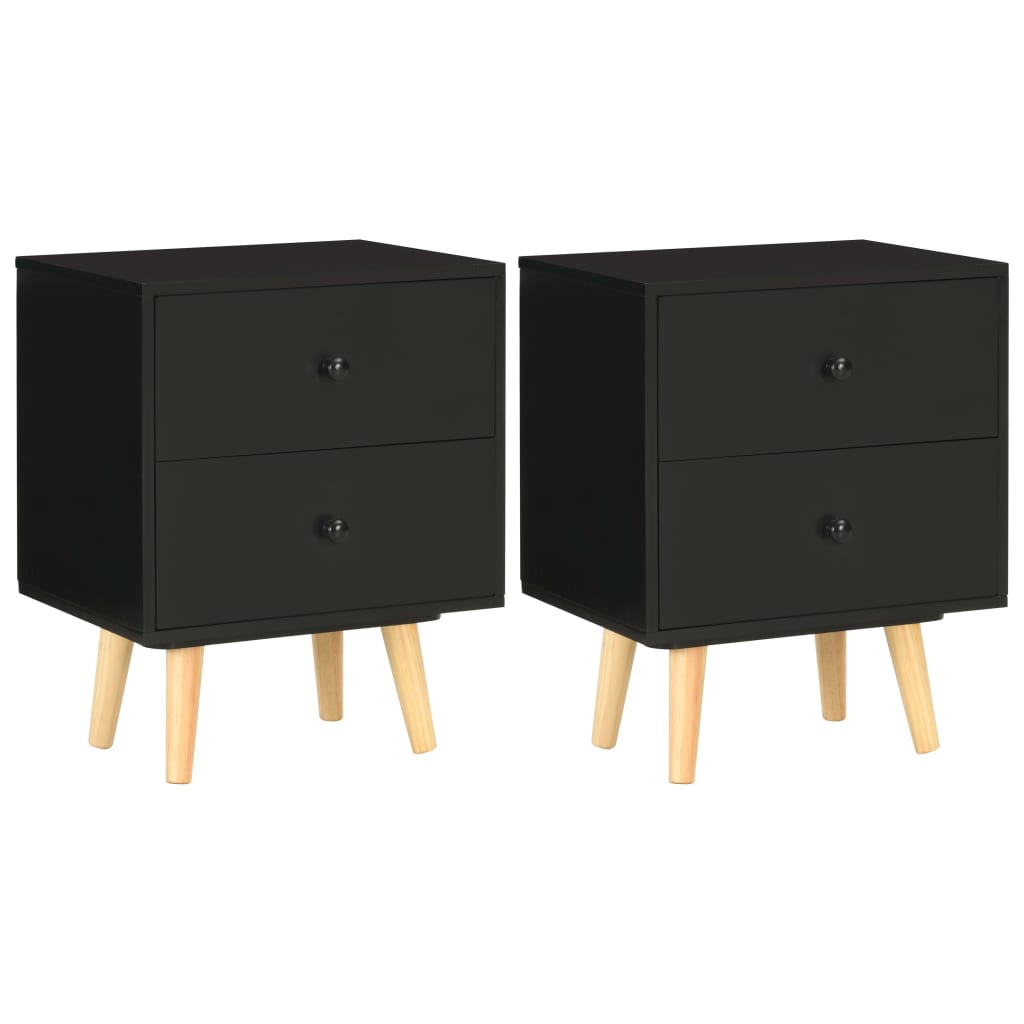 vidaXL Mesas cabeceira 2 pcs 40x30x50cm madeira de pinho maciça branco