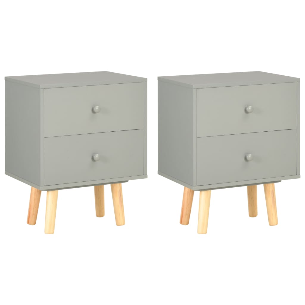 vidaXL Mesas cabeceira 2 pcs 40x30x50cm madeira de pinho maciça branco