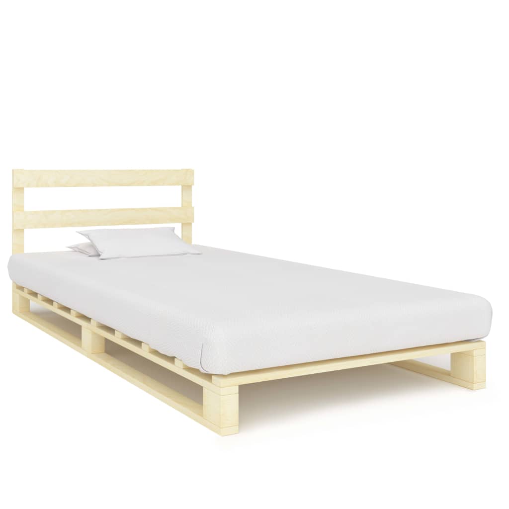 vidaXL Estrutura de cama em paletes pinho maciço 90x200 cm