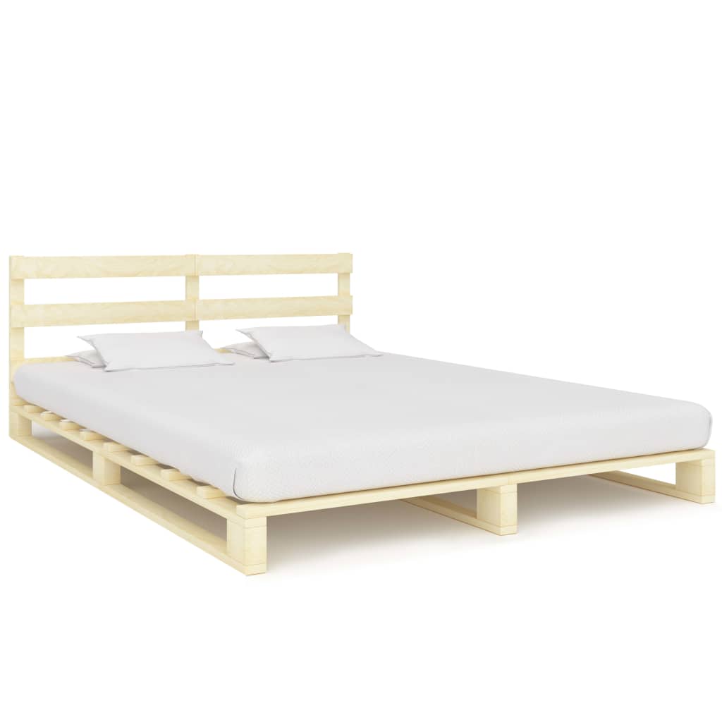 vidaXL Estrutura de cama em paletes pinho maciço 90x200 cm