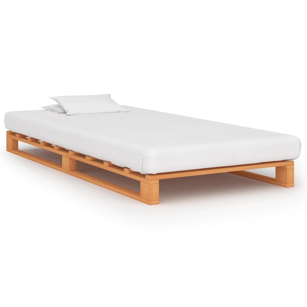 vidaXL Estrutura de cama palete de pinho maciço 90x200 cm