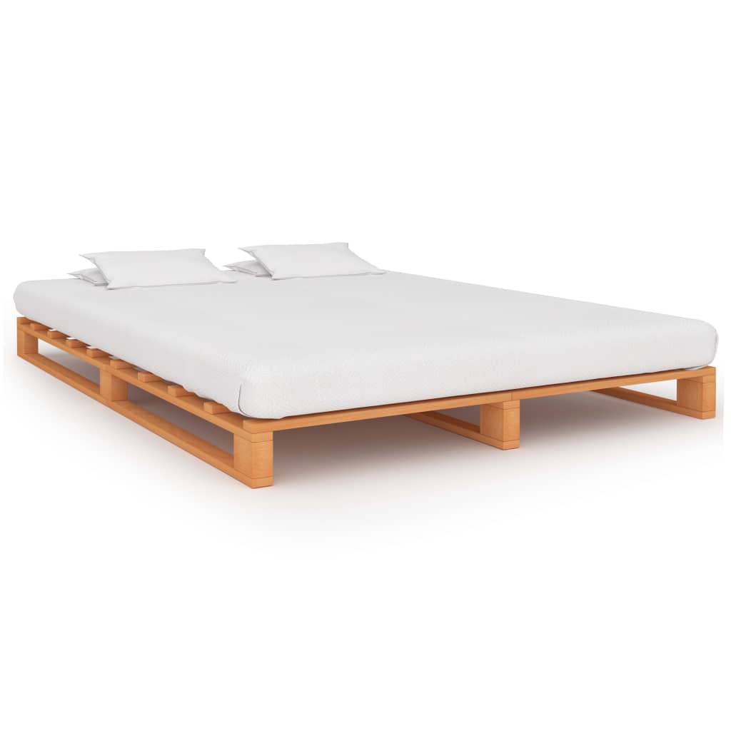 vidaXL Estrutura de cama palete de pinho maciço 90x200 cm